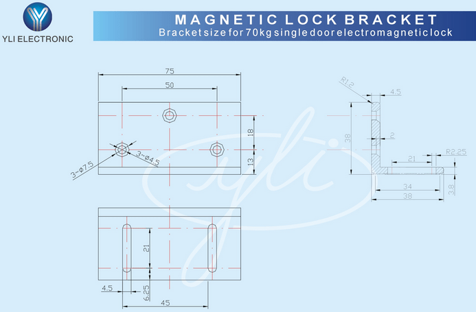 YLI MBK70Z - Soporte de Fijación tipo Z / Compatible con Cerradura Magnética YM60 - Image 3