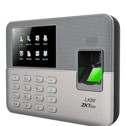 ZKTECO LX50 - Control de Asistencia con Huella Digital BioID (500), Contraseñas (500), Registro de 50,000 Eventos y SSR (Reporte en Hoja de Cálculo Mediante USB)