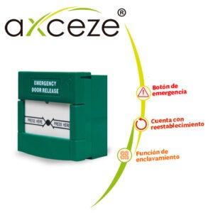 BOTON DE EMERGENCIA CON RESTABLECIMIENTO POR MEDIO DE LLAVE MODELO AX-CPOINT DE AXCEZE