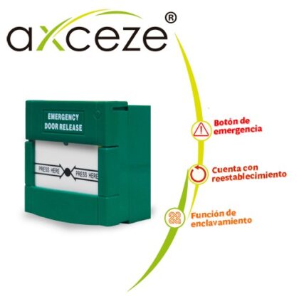 BOTON DE EMERGENCIA CON RESTABLECIMIENTO POR MEDIO DE LLAVE MODELO AX-CPOINT DE AXCEZE