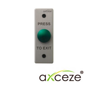 BOTON LIBERADOR AXCEZE  AX-B80  BOTON TIPO PUSH  FORMA DE HONGO FABRICADO EN ALEACION DE ALUMINIO  MEDIDAS 115 X 40 X 25MM  CONEXION A 2 HILOS CUENTA CON LOS ESTADOS N.O. Y N.C. 
