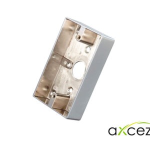 CAJA PARA BOTON AXCEZE AX-PBOX70114 DIMENSIONES 114 X 70 X 25MM FABRICADA EN ALUMINIO IDEAL PARA MONTAJE SUPERFICIAL
