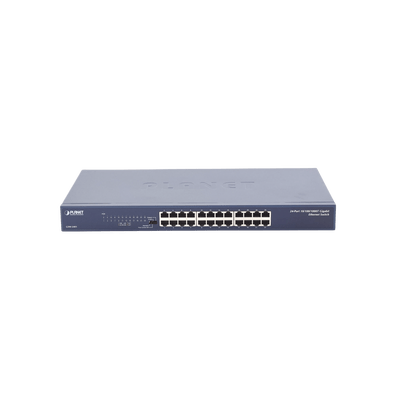 Switch No Administrable Gigabit de 24 Puertos 10/100/1000 Mbps, Con Modo Extendido Para Envió de Datos de Hasta 200 m