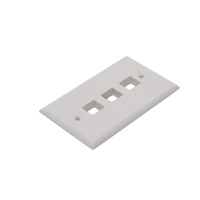 Placa de pared de 3 puertos, Keystone, Color Blanco - Image 3