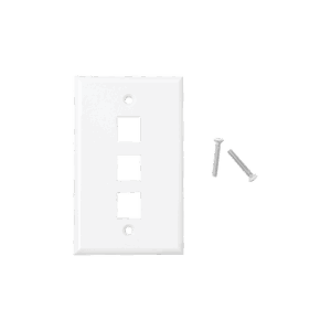 Placa de pared de 3 puertos, Keystone, Color Blanco