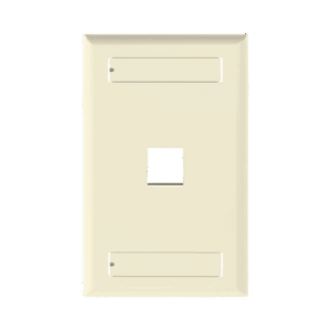 Placa de Pared Vertical, Salida Para 1 Puerto Keystone, Con Espacios Para Etiquetas, Color Marfil