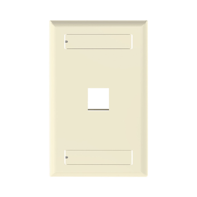 Placa de Pared Vertical, Salida Para 1 Puerto Keystone, Con Espacios Para Etiquetas, Color Marfil