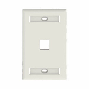 Placa de Pared Vertical, Salida Para 1 Puerto Keystone, Con Espacios Para Etiquetas, Color Blanco Mate