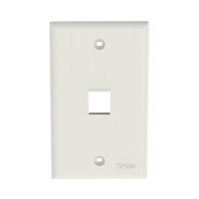 Placa de Pared Vertical, Salida Para 1 Puerto Keystone, Color Blanco Mate