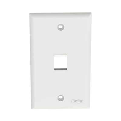 Placa de Pared Vertical, Salida Para 1 Puerto Keystone, Color Blanco