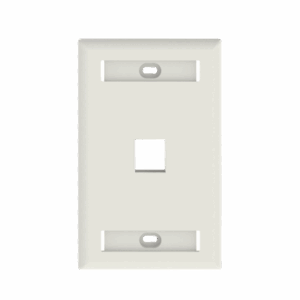 Placa de Pared Vertical, Salida Para 1 Puerto Keystone, Con Espacios Para Etiquetas, Color Blanco