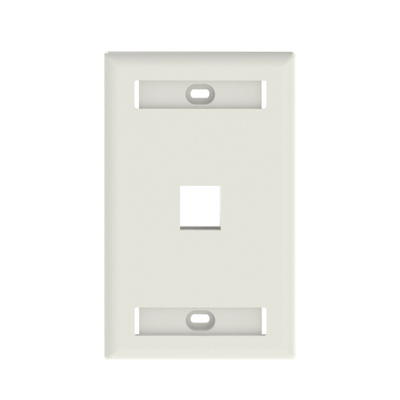 Placa de Pared Vertical, Salida Para 1 Puerto Keystone, Con Espacios Para Etiquetas, Color Blanco