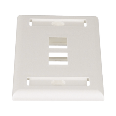 Placa de Pared Vertical, Salida Para 2 Puertos Keystone, Con Espacios Para Etiquetas, Color Blanco Mate - Image 2