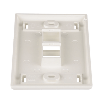 Placa de Pared Vertical, Salida Para 2 Puertos Keystone, Con Espacios Para Etiquetas, Color Blanco Mate - Image 4