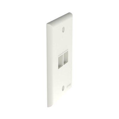 Placa de Pared Vertical, Salida Para 2 Puertos Keystone, Color Blanco Mate - Image 3