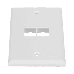 Placa de Pared Vertical, Salida Para 2 Puertos Keystone, Color Blanco