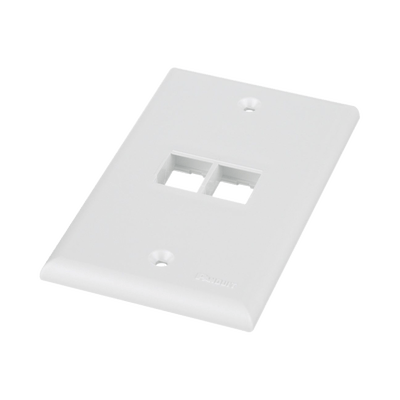 Placa de Pared Vertical, Salida Para 2 Puertos Keystone, Color Blanco - Image 3
