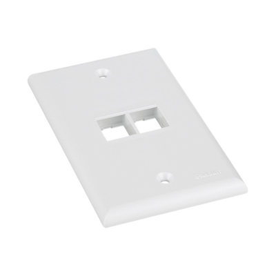 Placa de Pared Vertical, Salida Para 2 Puertos Keystone, Color Blanco - Image 2