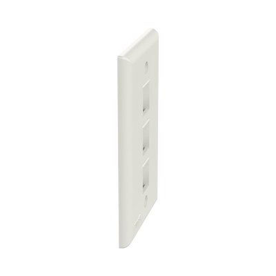 Placa de Pared Vertical, Salida Para 3 Puertos Keystone, Color Blanco Mate - Image 2