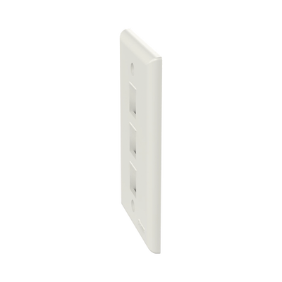 Placa de Pared Vertical, Salida Para 3 Puertos Keystone, Color Blanco Mate - Image 3