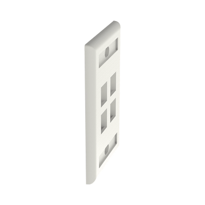 Placa de Pared Vertical, Salida Para 4 Puertos Keystone, Con Espacios Para Etiquetas, Color Banco Mate - Image 2