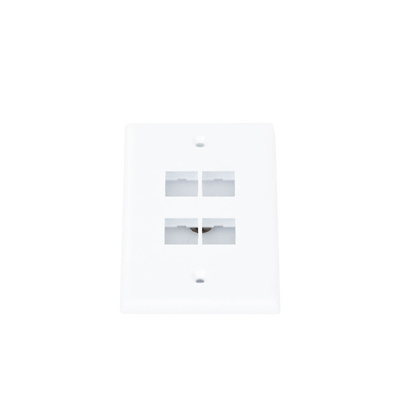 Placa de Pared Vertical, Salida Para 4 Puertos Keystone, Color Blanco - Image 6