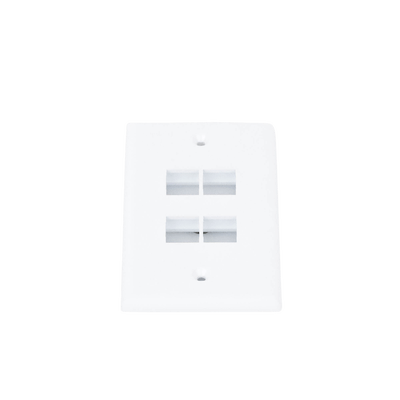 Placa de Pared Vertical, Salida Para 4 Puertos Keystone, Color Blanco - Image 5