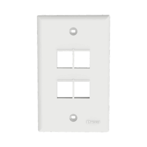 Placa de Pared Vertical, Salida Para 4 Puertos Keystone, Color Blanco