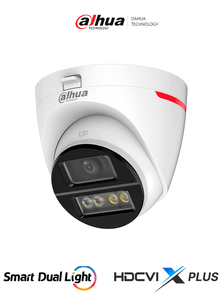 DAHUA DH-HAC-HDW1249XN-IL-A-PRO - Cámara Domo HDCVI 2MP WizColor/ HDCVI X PLUS/ Imagen 24 Horas a Color/ Corrección de Distorsión de Imagen mediante IA/ Iluminador Dual Inteligente/ Hasta 50m de Iluminación/ Doble Mic Incorp/ Campo de Visión de Hasta 101°