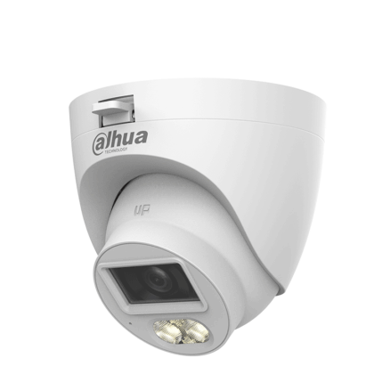 DAHUA DH-HAC-HDW1500CLQN-IL-A-S3-DIP - Camara Domo de 5 Megapixeles/ Iluminación Dual Inteligente + FullColor/ Lente de 2.8 mm/ 106 Grados de Apertura/ 30 Metros de IR y Luz Visible/ Micrófono Integrado/ IP67/ Soporta: CVI/CVBS/AHD/TVI/