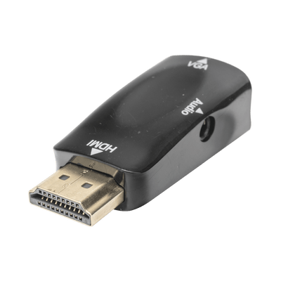 Adaptador (Convertidor) HDMI a VGA  / HDMI Macho a VGA Hembra / Resolución 1920×1080 @ 60Hz  / Adaptador de Audio de 3.5 mm / Chapado en Níquel