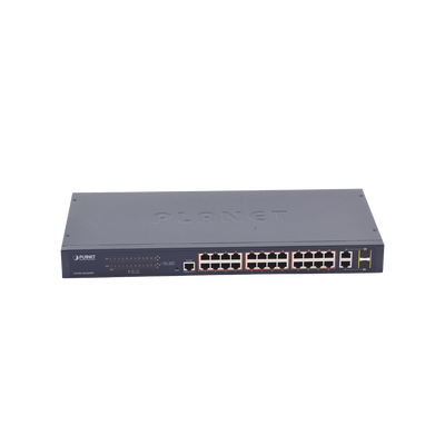Switch administrable de 24 puertos 10/100TX PoE+ y 2 puertos combo TP/SFP Gigabit - Image 2
