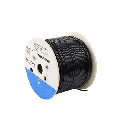 Bobina de cable de 305 m, Cat5E, con gel, para intemperie, doble forro extrema humedad, bajo tierra, UL, color negro para aplicaciones en video vigilancia, y redes de alta velocidad. - Image 5