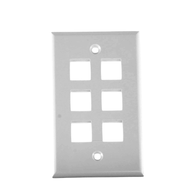 Placa de pared de 6 puertos, Keystone, Color Blanco - Image 2