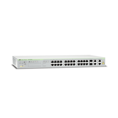WebSmart Switch, 24 puertos PoE+ 10/100 Mbps + 2 puertos 10/100/1000 Mbps + 2 SFP Gigabit Combo, 193 W
