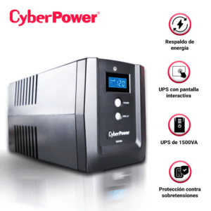 NO BREAK UPS TIPO TORRE OM1500ATLCDA CYBERPOWER 1500VA/900WATTS/DISPLAY/ 4 CONTACTOS CON RESPALDO DE BATERIA Y SUPRESION DE PICOS/ 4 CONTACTOS CON SUPRESION DE PICOS/GREEN POWER/ PUERTOS RJ45/ COAXIAL/ USB PARA ADMINISTRACION LOCAL
