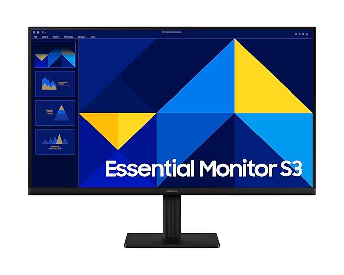 Monitores - MONITOR SAMSUNG 27 PULGADAS - ESSENTIAL S3, S30GD, IPS, FHD, PLANO, 100Hz, 5ms, LS27D300GALXZX