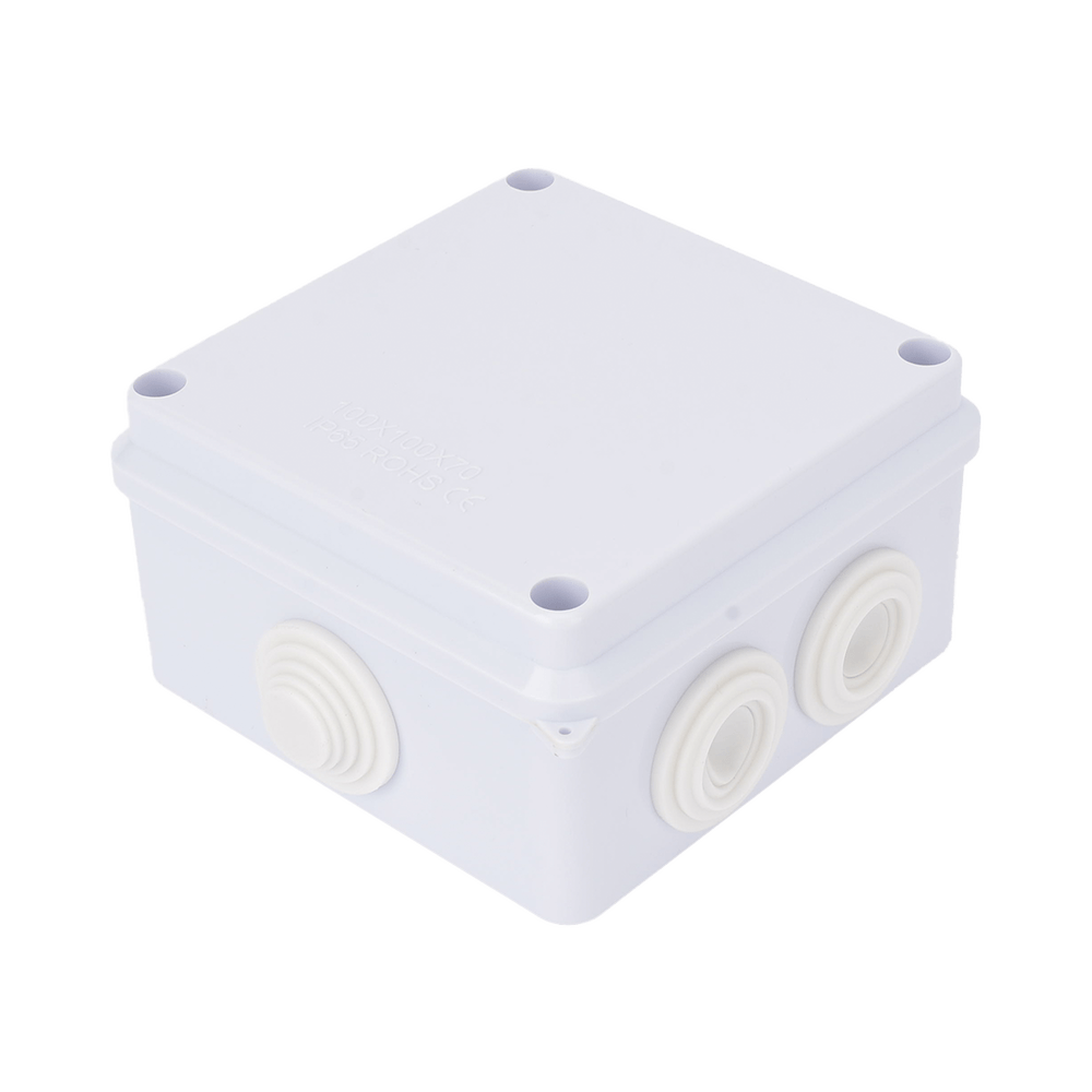 Caja de Conexiones Impermeable IP65, 7 Entradas, Dimensiones 100 x 100 x 70 mm, para Instalaciones Industriales, Comerciales y Residenciales, Incluye Tornillería para su Instalación