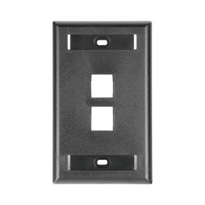 Placa de Pared Vertical, Salida Para 2 Puertos Keystone, Con Espacios Para Etiquetas, Color Negro - Image 2