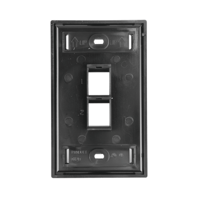 Placa de Pared Vertical, Salida Para 2 Puertos Keystone, Con Espacios Para Etiquetas, Color Negro - Image 4