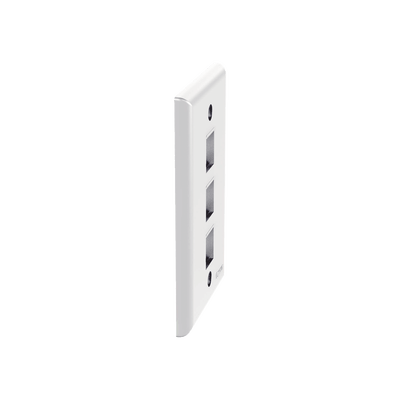 Placa de Pared Vertical, Salida Para 3 Puertos Keystone, Color Blanco - Image 4