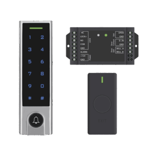 Mini Controlador de Acceso con Teclado Inalámbrico / Cuenta con Botón de Salida Inalámbrico / Soporta Tarjeta y Contraseña / Cuenta con Botón de Timbre