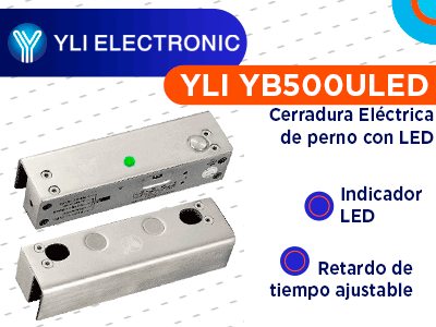 YLI YB500ULED - Cerradura Eléctrica de Perno Soporta 1000 Kg de Fuerza de Sujeción, Indicador LED para Puerta de Vidrio Sin Marco, 12 VDC, con Retardo de Tiempo Ajustable - Image 4
