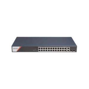 Switch Gigabit PoE+ / Administrable / 24 Puertos 1000 Mbps PoE+ (4 Puertos PoE++ 90 W) / 2 Puertos 1000 Mbps de Uplink / 2 Puertos SFP / Configuración Nube Hik-PartnerPro / Modo Extendido hasta 300 Metros / 370 W