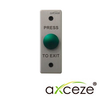 BOTON LIBERADOR AXCEZE  AX-B80  BOTON TIPO PUSH  FORMA DE HONGO FABRICADO EN ALEACION DE ALUMINIO  MEDIDAS 115 X 40 X 25MM  CONEXION A 2 HILOS CUENTA CON LOS ESTADOS N.O. Y N.C. 