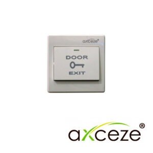 BOTON LIBERADOR AXCEZE AX-B40 BOTON TIPO PUSH FABRICADO EN PLASTICO INCLUYE BASE  MEDIDAS 86 X 86 X 25 MM CONEXION A 2 HILOS CUENTA CON EL ESTADO N.O.  