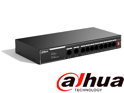 DAHUA SF1010LP - Switch PoE de 10 Puertos Fast Ethernet/ 8 Puertos PoE 10/100 / 65 Watts Totales / 2 Puertos Uplink RJ-45/ PoE watchdog/ Hasta 250 metros/ Switching 12 Gbps/ Protección Contra Descargas - Image 4