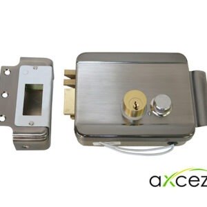 CERRADURA ELECTROMECANICA AXCEZE AX-LOCKL  ORIENTACION IZQUIERDA INSTALACION  SOBRE PONER  APERTURA INTERNA POR BOTON FABRICADA EN ACERO