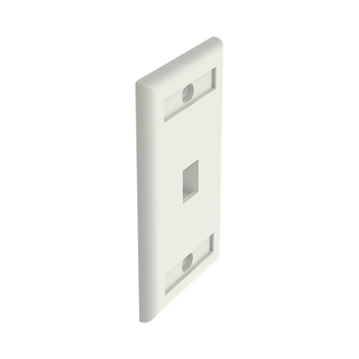 Placa de Pared Vertical, Salida Para 1 Puerto Keystone, Con Espacios Para Etiquetas, Color Blanco Mate - Image 3