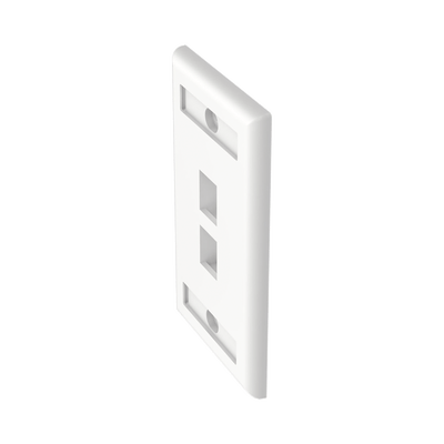 Placa de Pared Vertical, Salida Para 2 Puertos Keystone, Con Espacios Para Etiquetas, Color Blanco - Image 2
